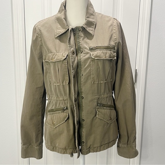 J Crew Women's Cotton Classic Twill Chino Utility Military Jacket Brown Size M - Picture 2 of 13